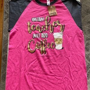 Teacher baseball t-shirt just add coffee